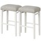 Costway 24" Height Set of 2 Bar Stools Backless Counter Height Kitchen Chairs with Wooden Legs Gray